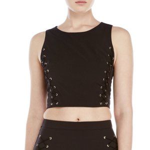 NWT size L 8-10 MUSTARD SEED Lace up crop top